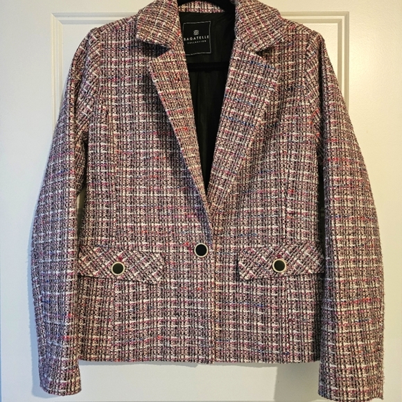 Bagatelle Collection Elegant Pink Tweed Women's Jacket-Blazer Sz Small - Picture 4 of 8